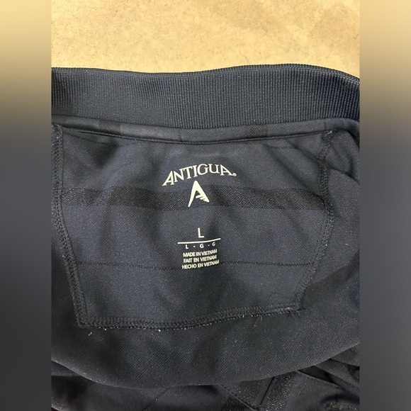 Antigua Polo Shirt Men’s Large Football Rams Short Sleeve Navy Blue Stripes - Picture 3 of 9